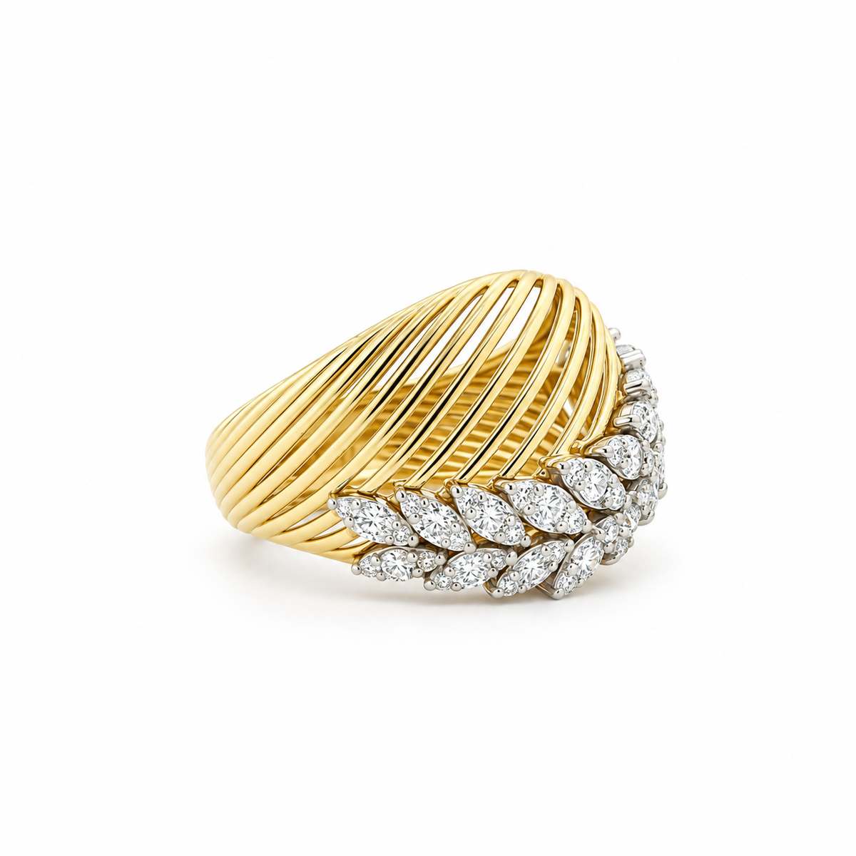 Marquise Diamond Wave Ring
