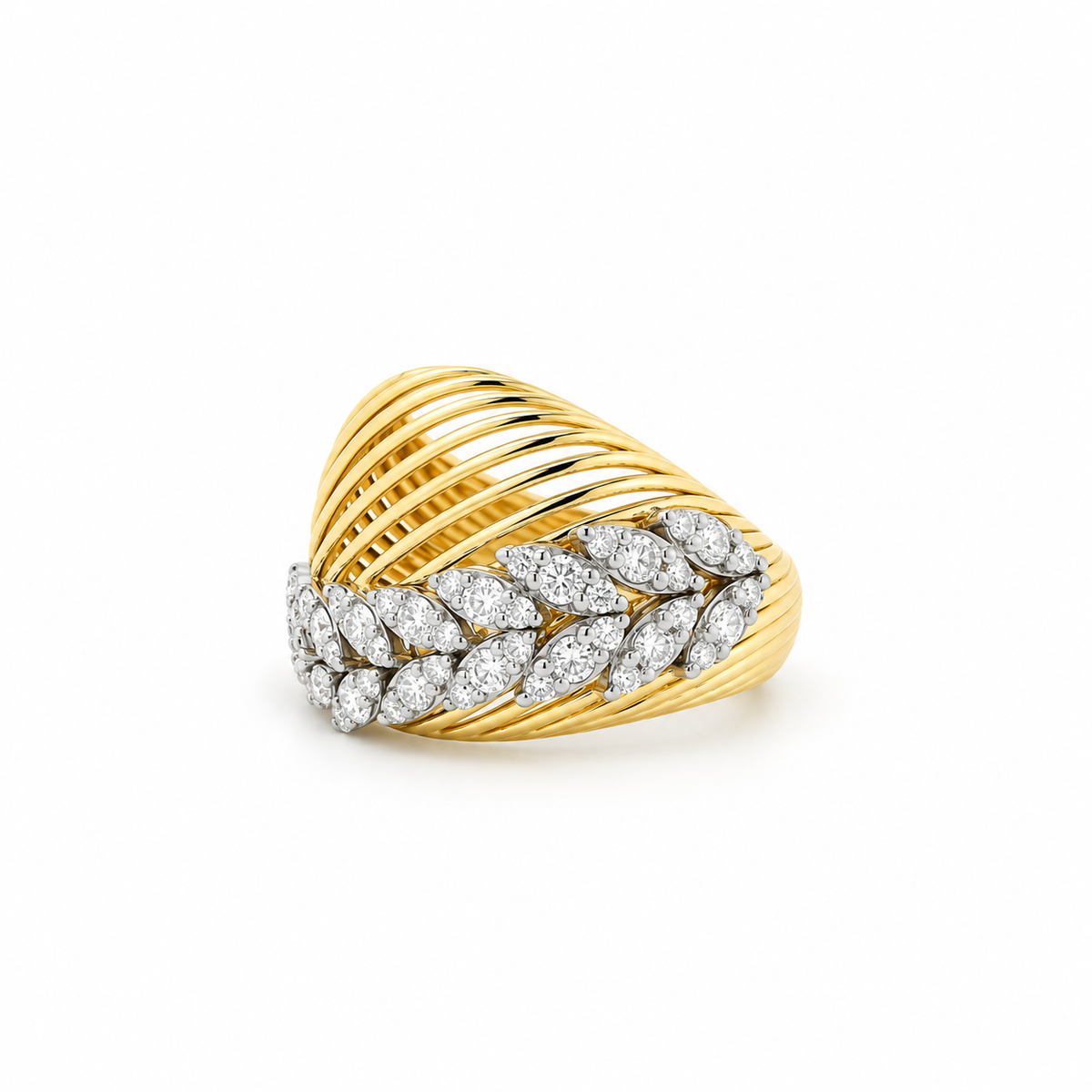 Marquise Diamond Wave Ring