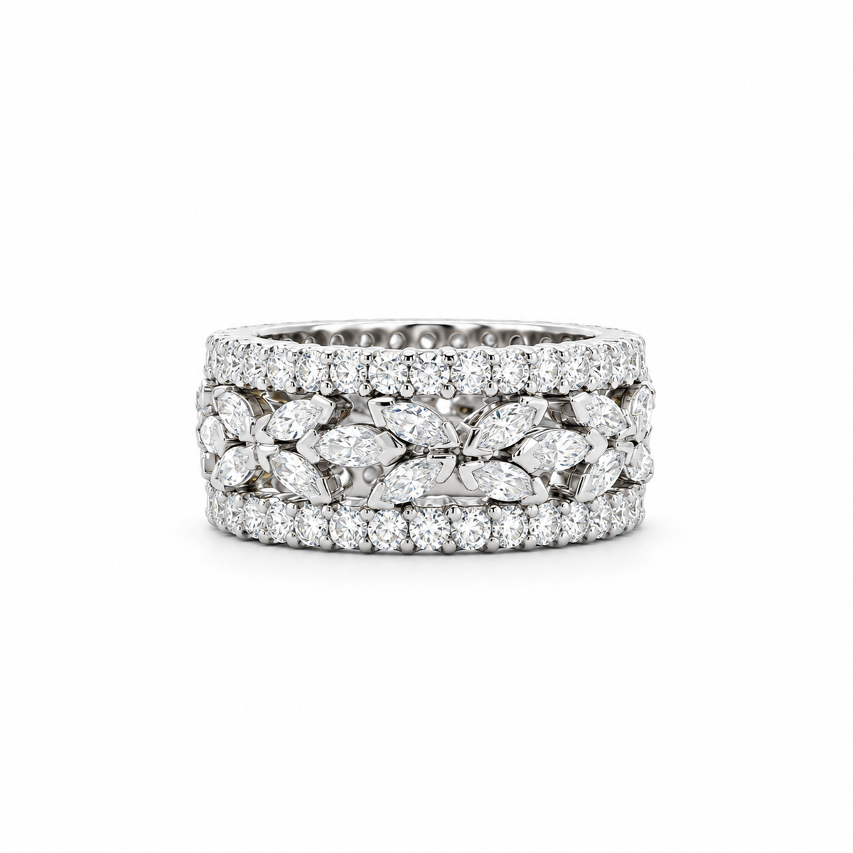 Bold Marquise Diamond Eternity Band
