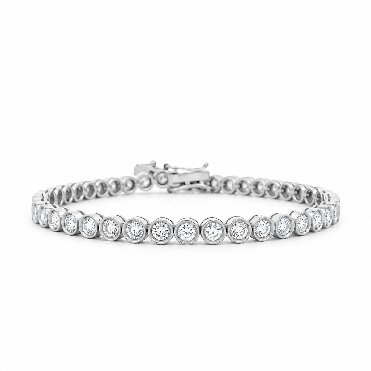 Bezel-set Diamond Tennis Bracelet