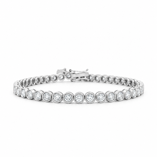 Bezel-set Diamond Tennis Bracelet