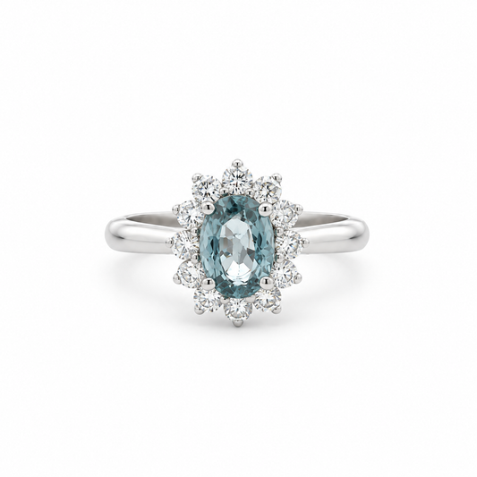 Serena Sapphire Diamond Halo Ring