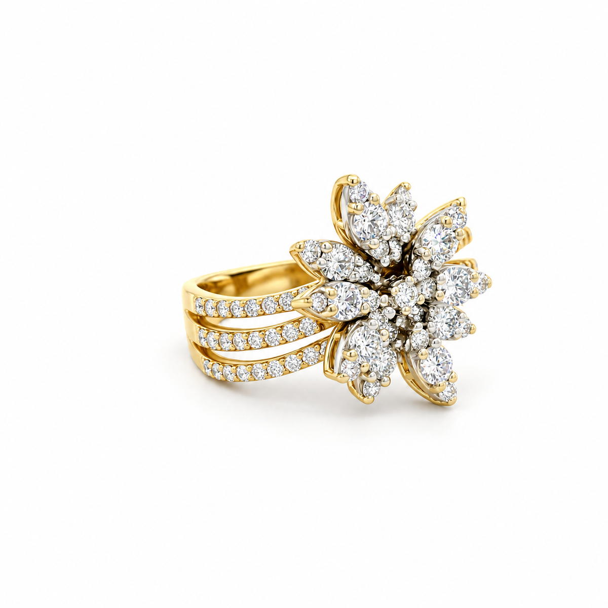 Floral Tiered Diamond Ring