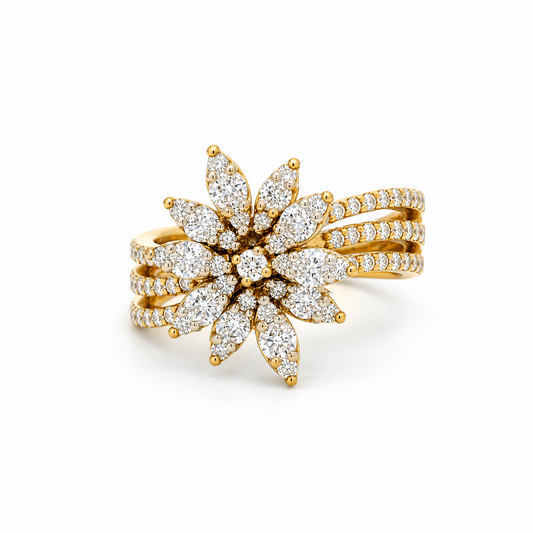 Floral Tiered Diamond Ring
