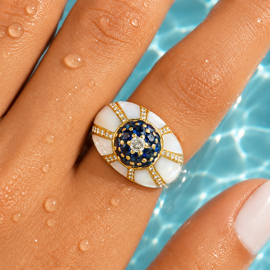 Sapphire Soleil Diamond Ring