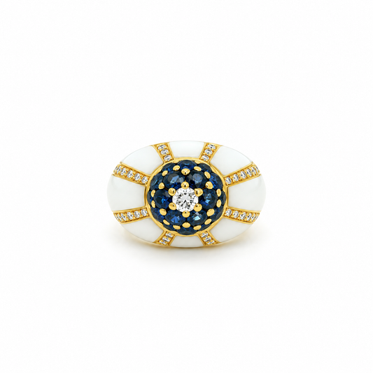 Sapphire Soleil Diamond Ring