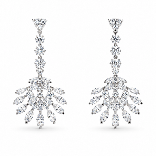 Symmetrical Diamond Chandelier Earrings
