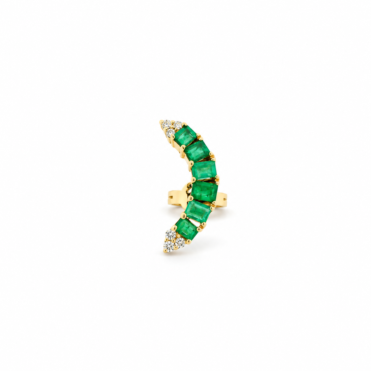 Emerald Curve Diamond Earring