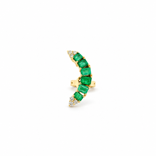 Emerald Curve Diamond Earring