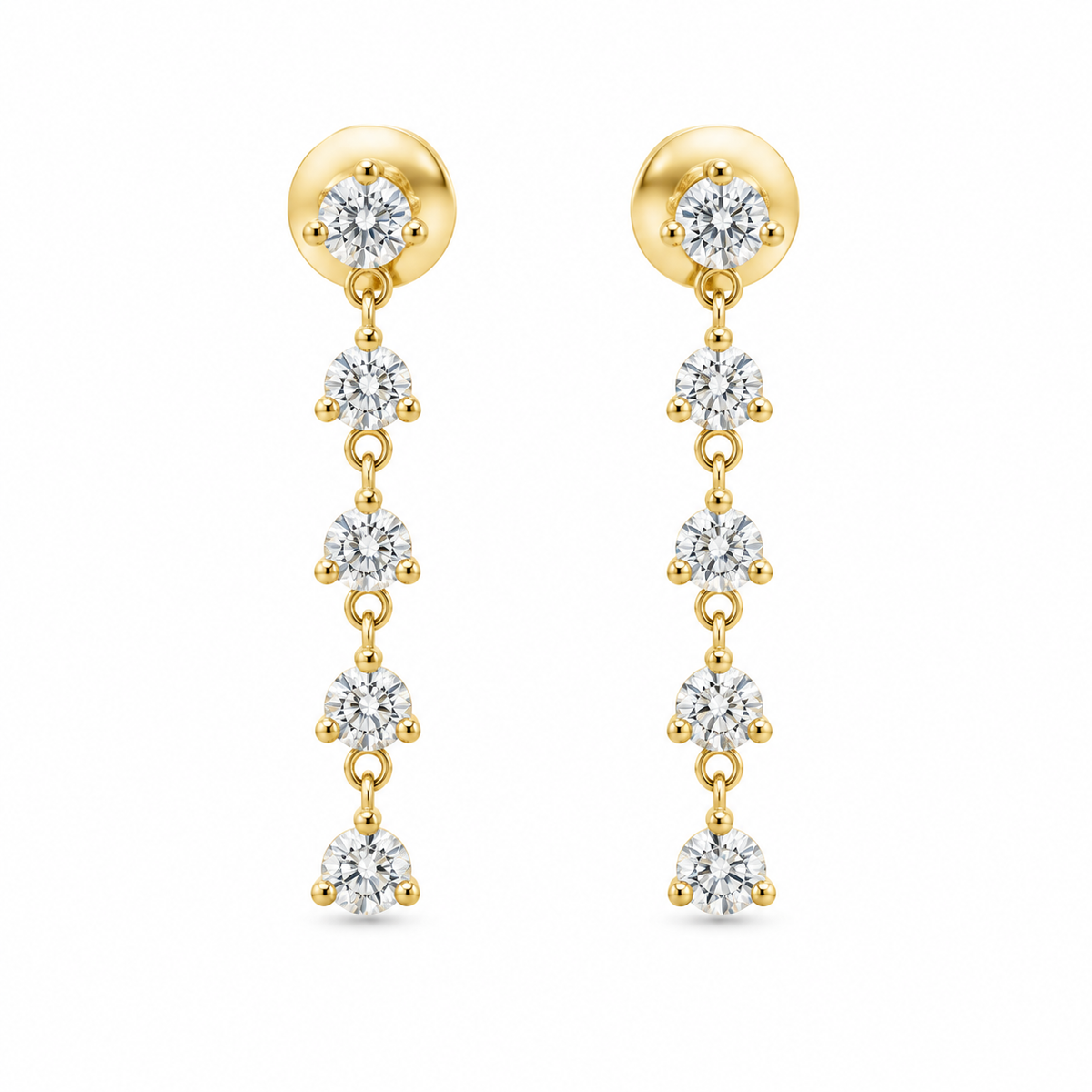 Diamond Line Dangle Earrings