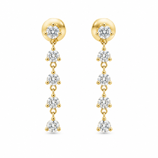 Diamond Line Dangle Earrings