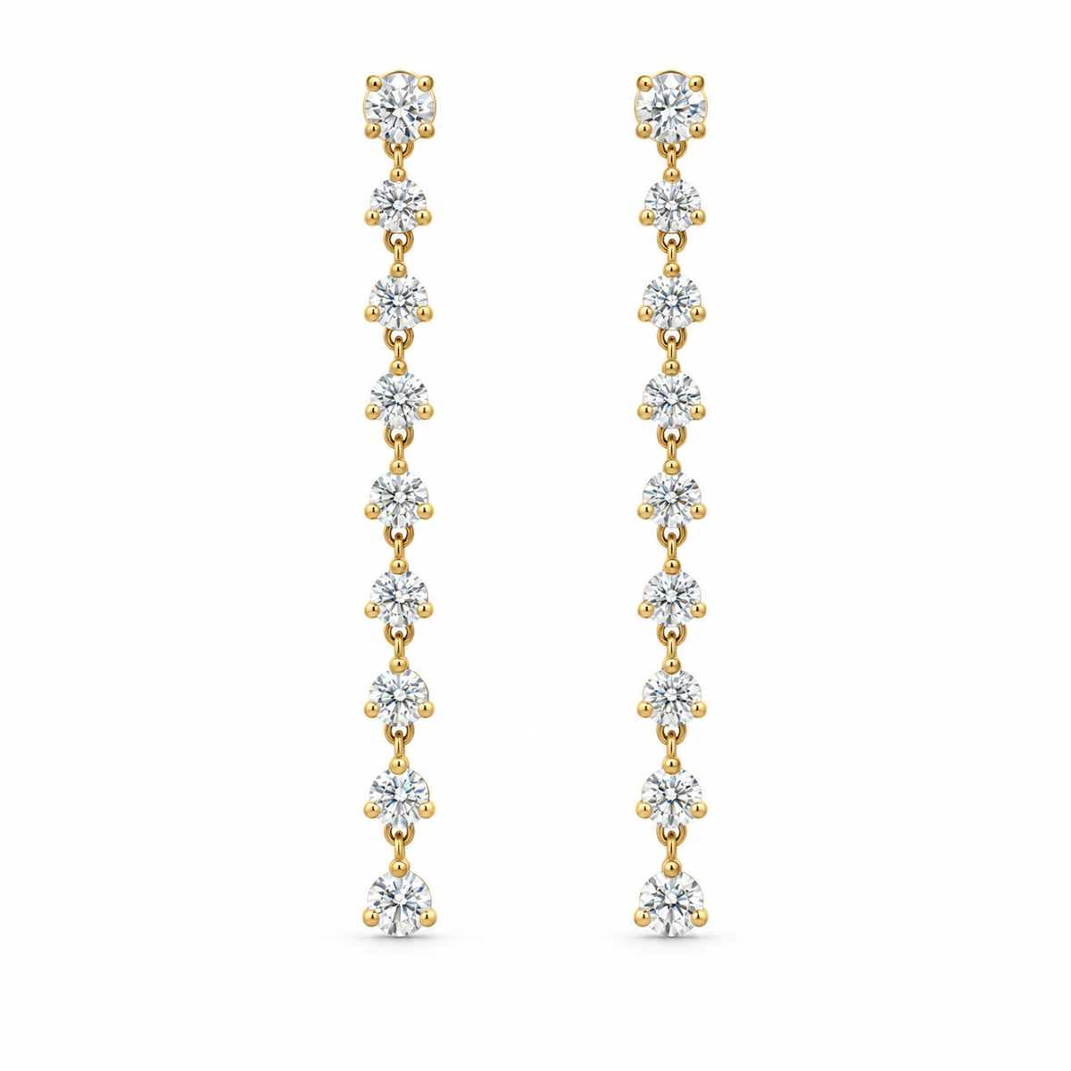 Diamond Line Drop Earrings