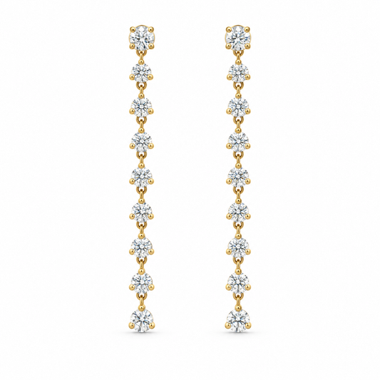 Diamond Line Drop Earrings