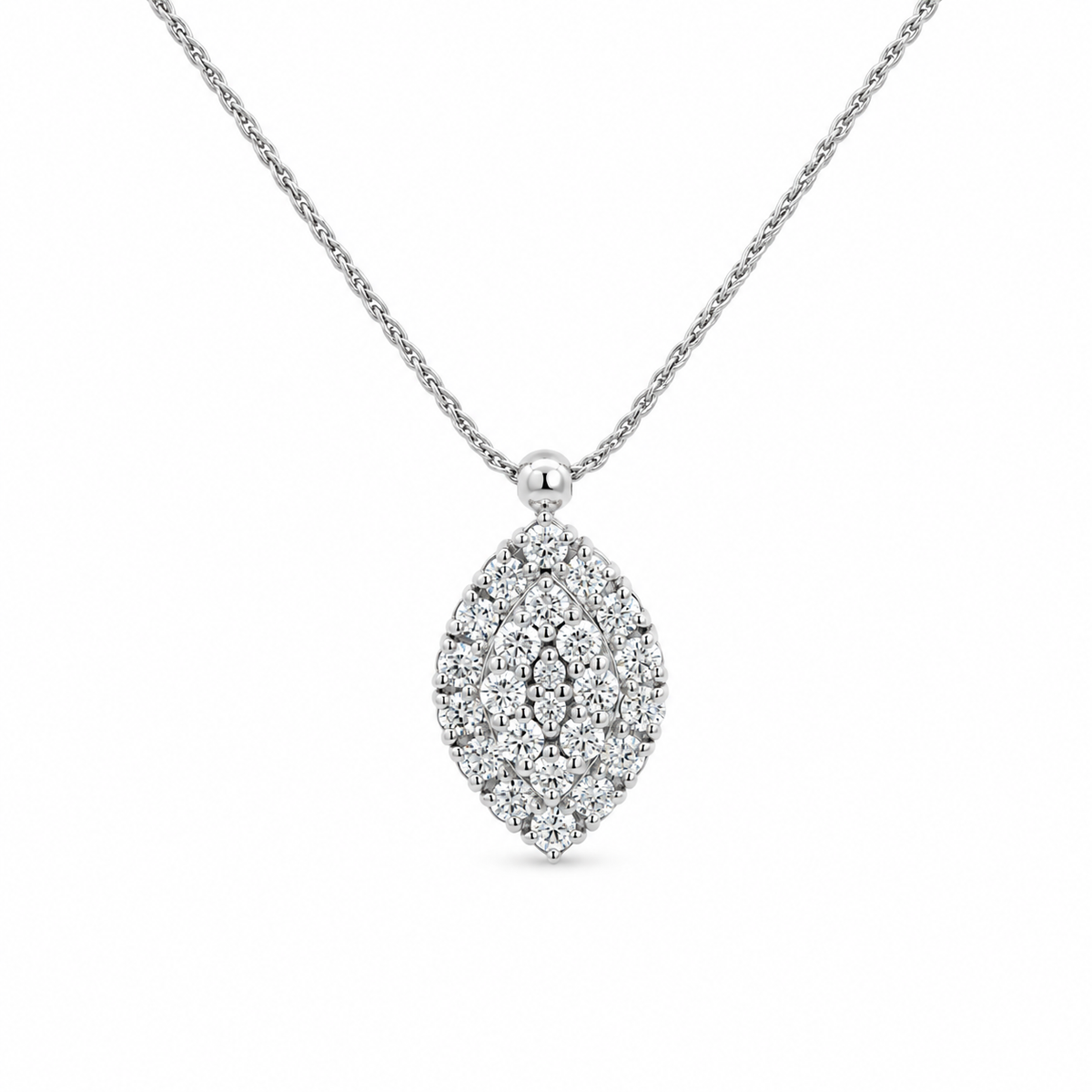 Marquise Diamond Cluster Necklace