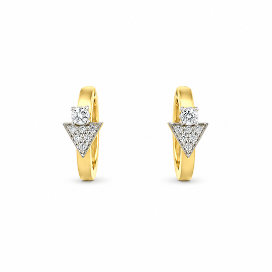 Symmetrical Triangle Diamond Hoop Earrings