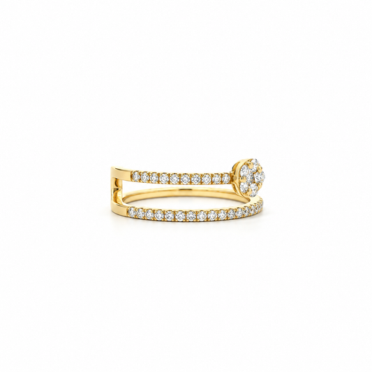 Diamond Cluster Open Ring