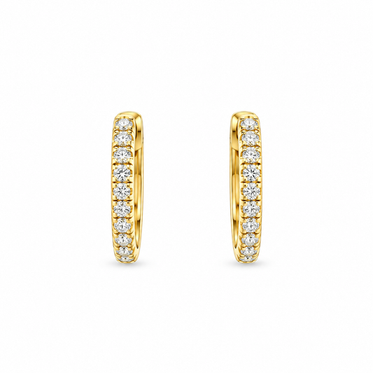 Diamond Huggie Diamond Hoop Earrings