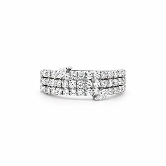 Trinity Spark Diamond Ring in white gold