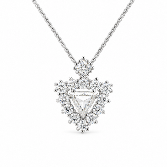 Trilliant Halo Diamond Necklace