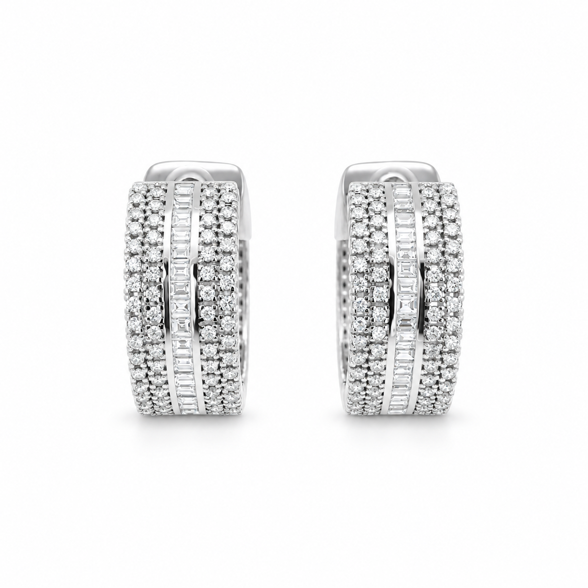 Baguette Diamond Hoop Earrings