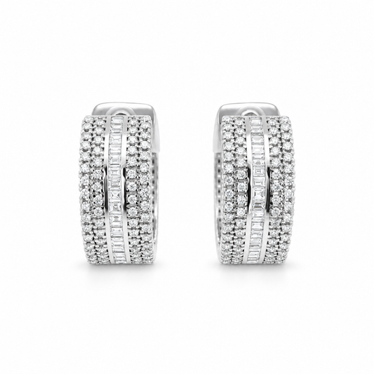 Baguette Diamond Hoop Earrings