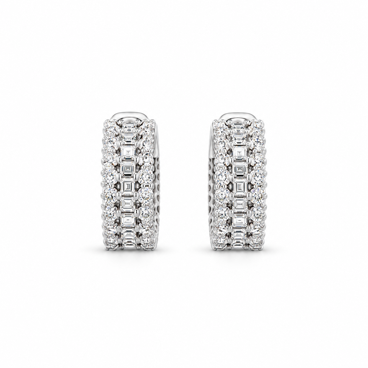 Diamond Huggie Hoop Earrings
