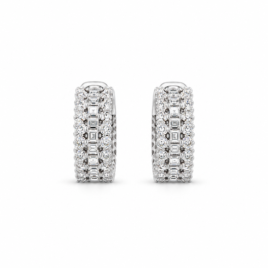 Diamond Huggie Hoop Earrings