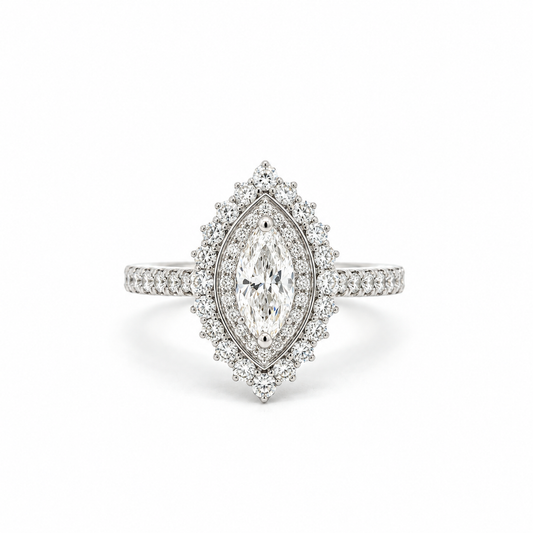 Marquise Diamond Halo Ring