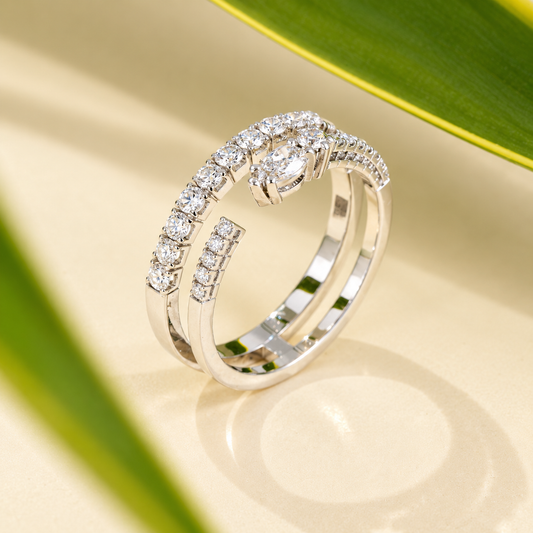 Tiered Diamond Open Band Ring