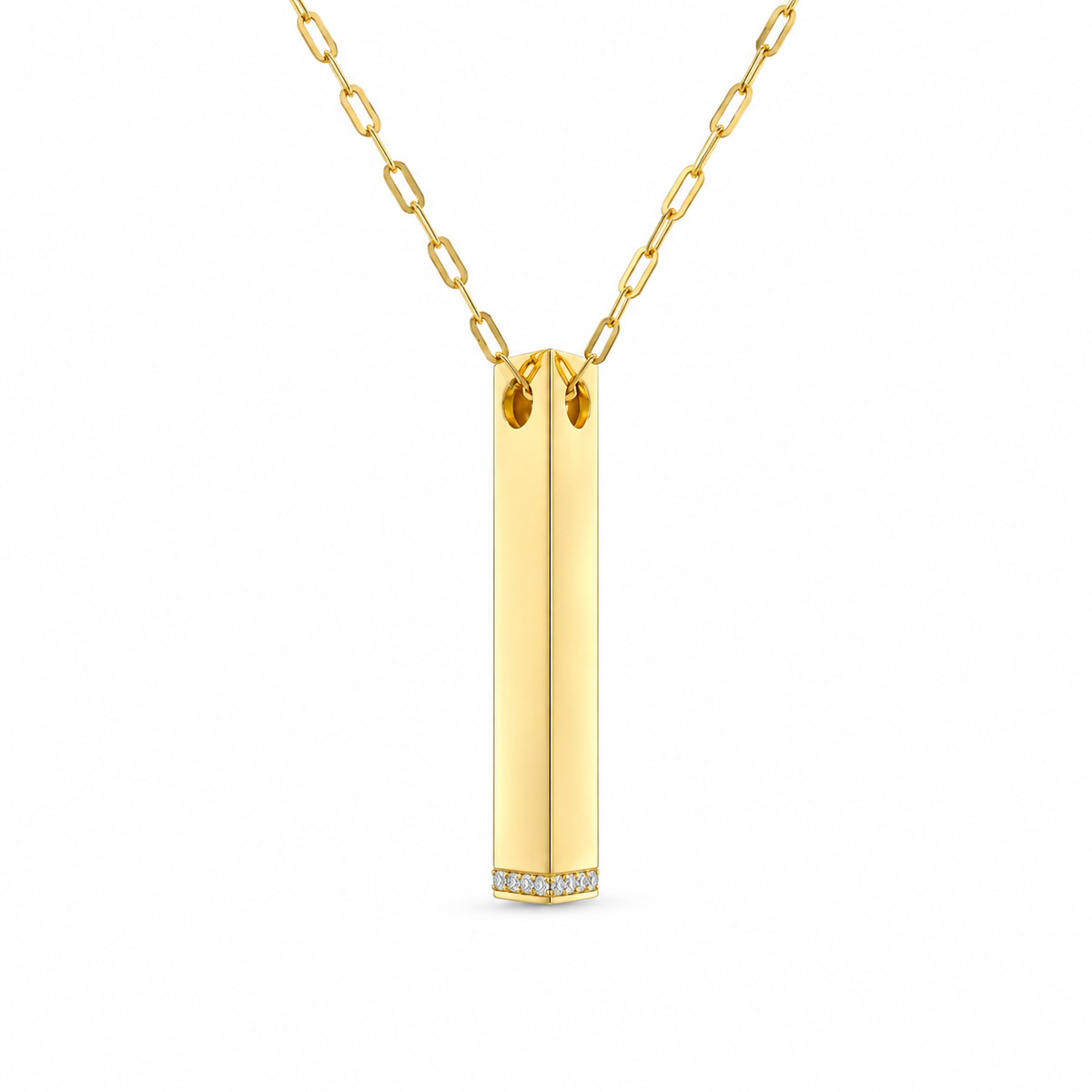 Parallel Diamond Bar Necklace