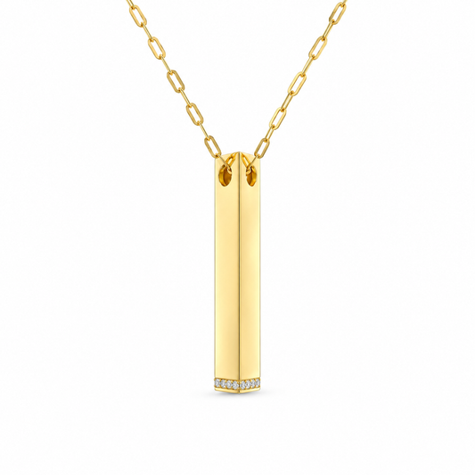 Parallel Diamond Bar Necklace