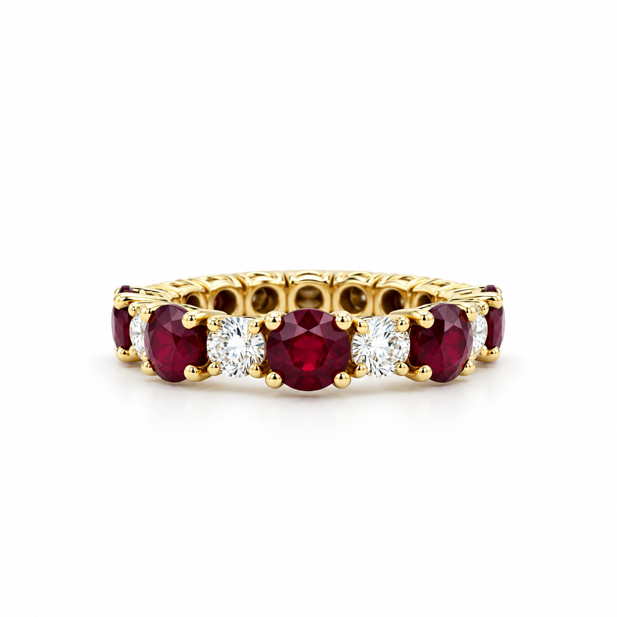 Ruby and Diamond Eternity Band