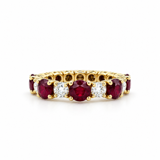 Ruby and Diamond Eternity Band