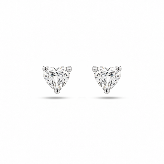 Heart Diamond Stud Earrings