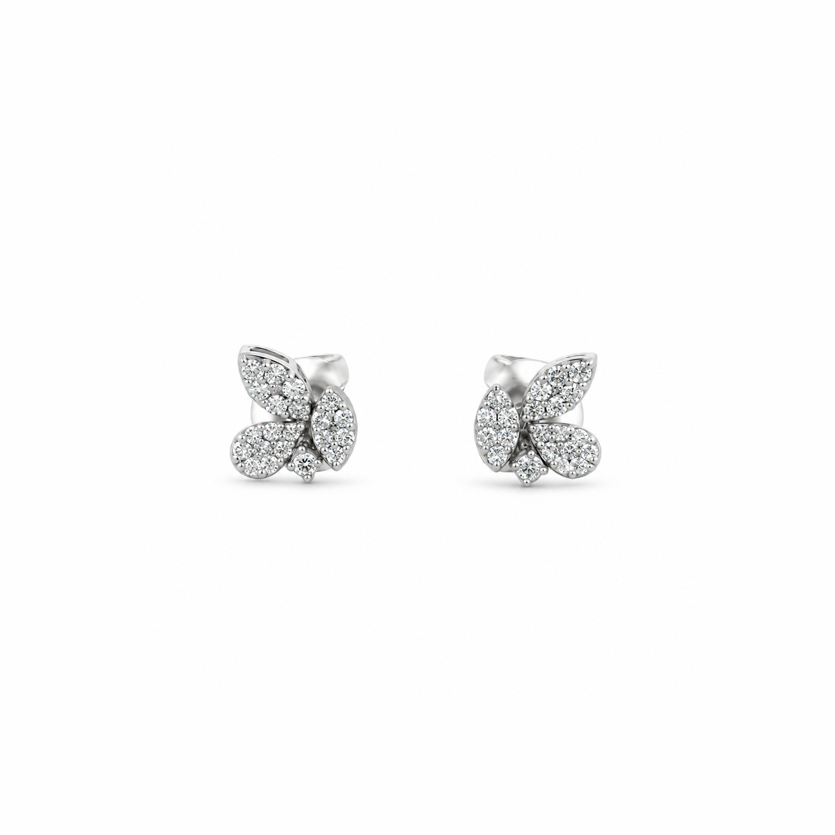 Diamond Butterfly Stud Earrings