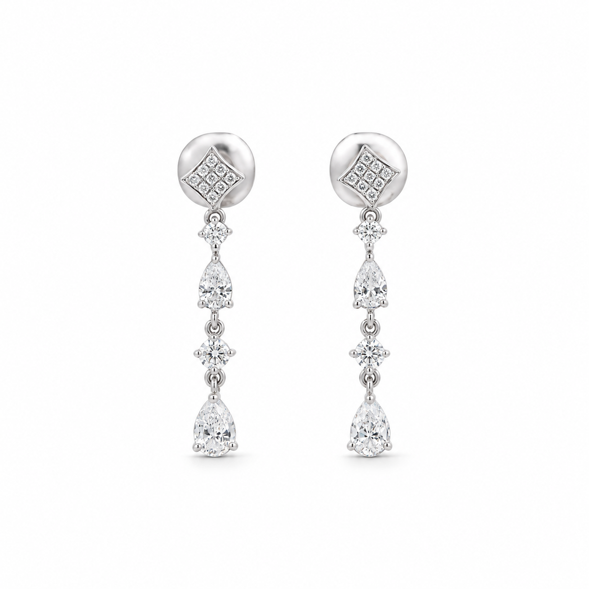 Dainty Pear Drop Diamond Earrings
