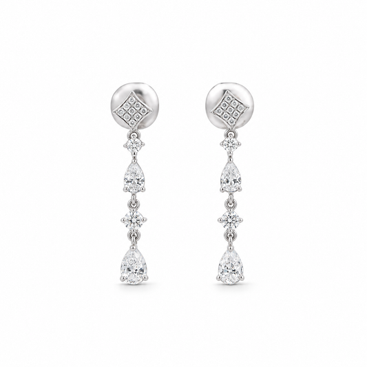 Dainty Pear Drop Diamond Earrings