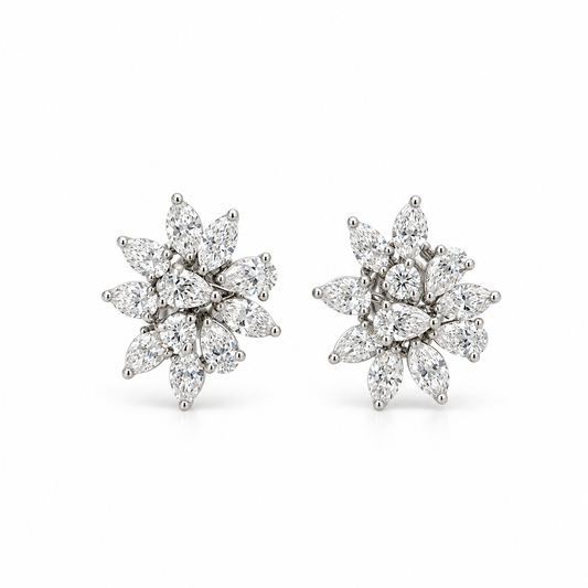 Garden Stud Diamond Earrings