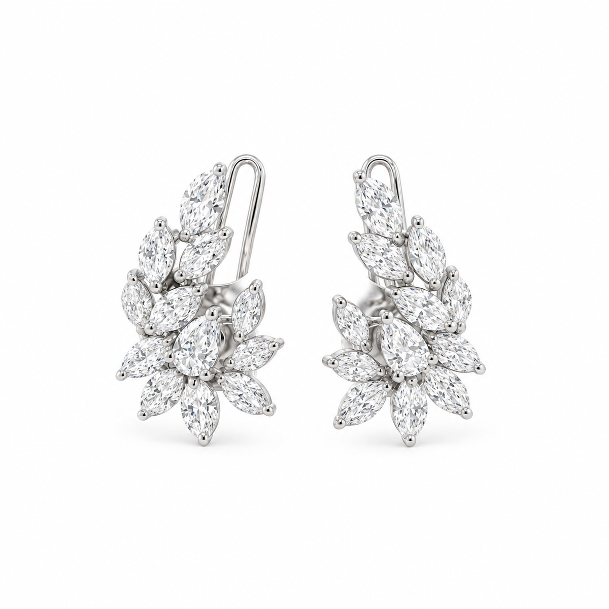 Diamond Marquise Floral Earrings