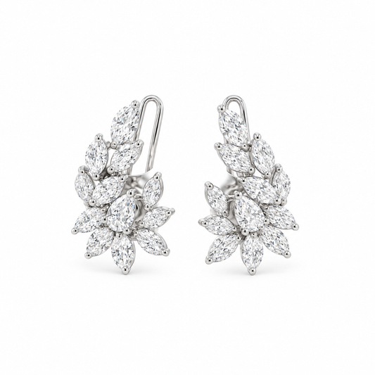 Diamond Marquise Floral Earrings