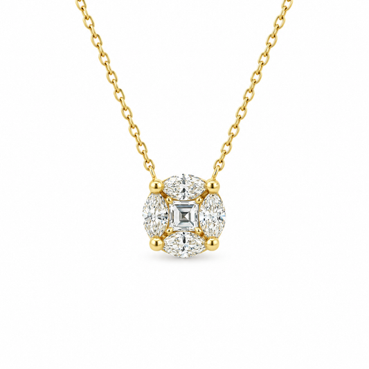 Diamond Quatrefoil Cluster Necklace