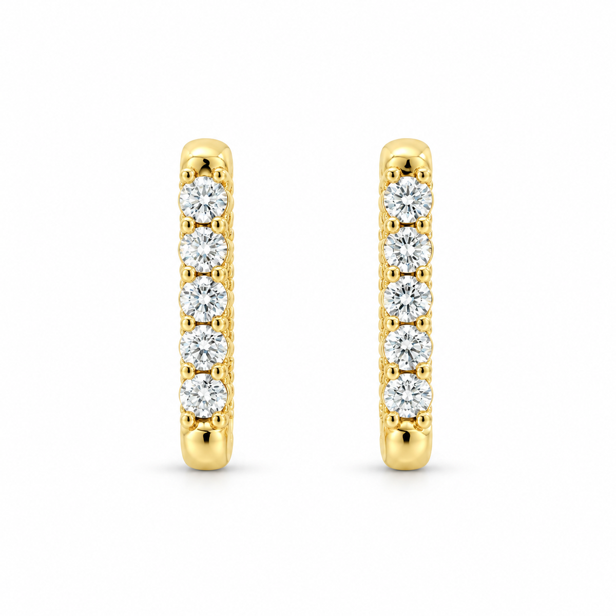 Rectangular Diamond Hoop Earrings