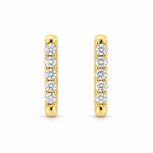 Rectangular Diamond Hoop Earrings