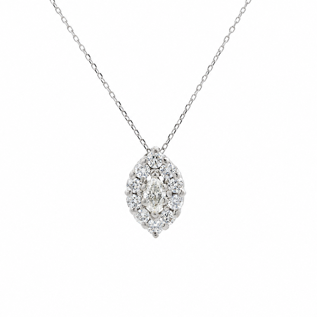 Marquise Halo Diamond Necklace