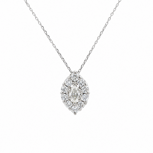 Marquise Halo Diamond Necklace
