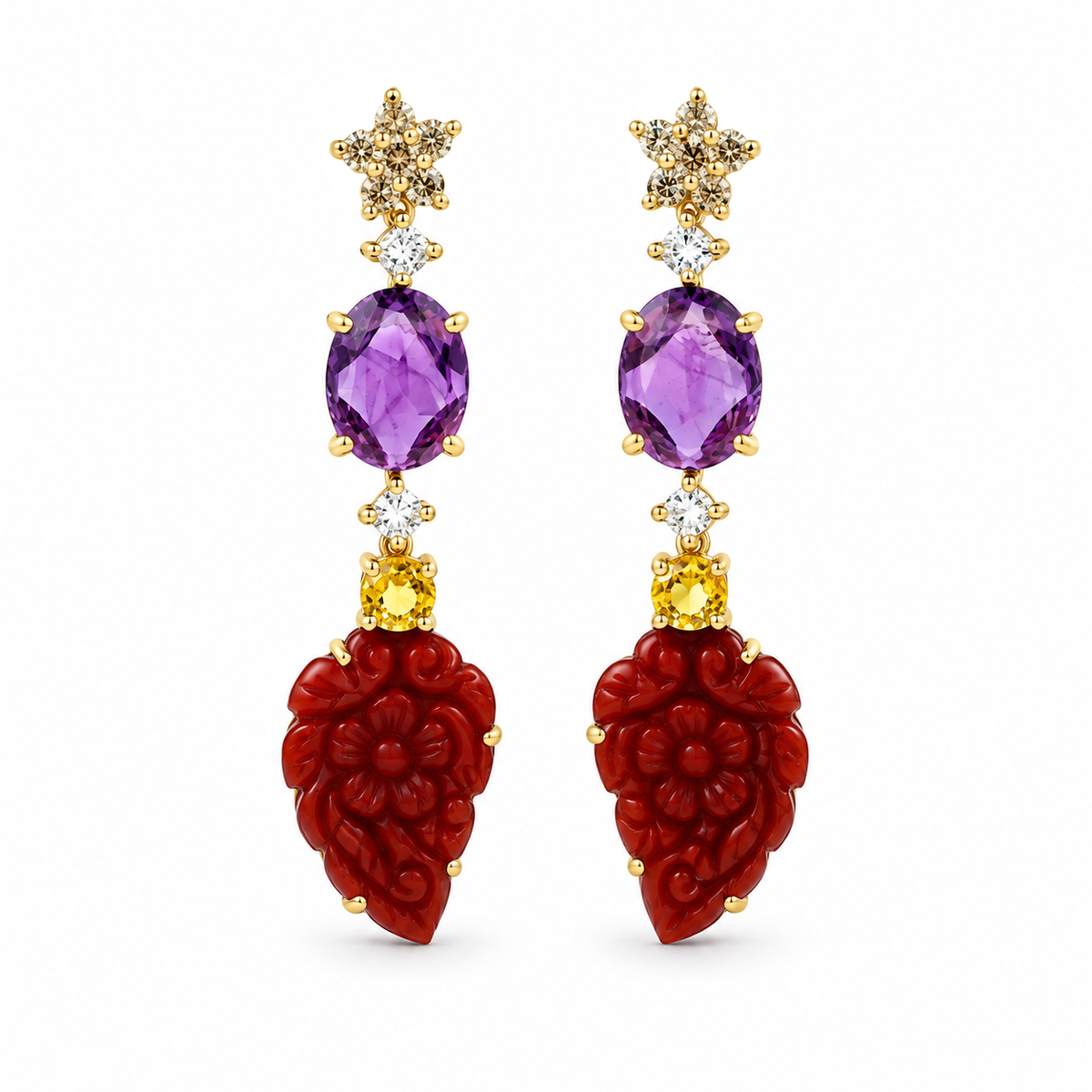 Coralia Gemstone Drop Earrings