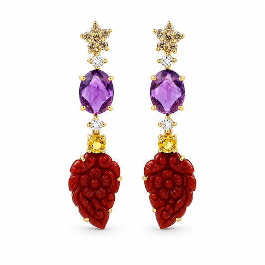 Coralia Gemstone Drop Earrings