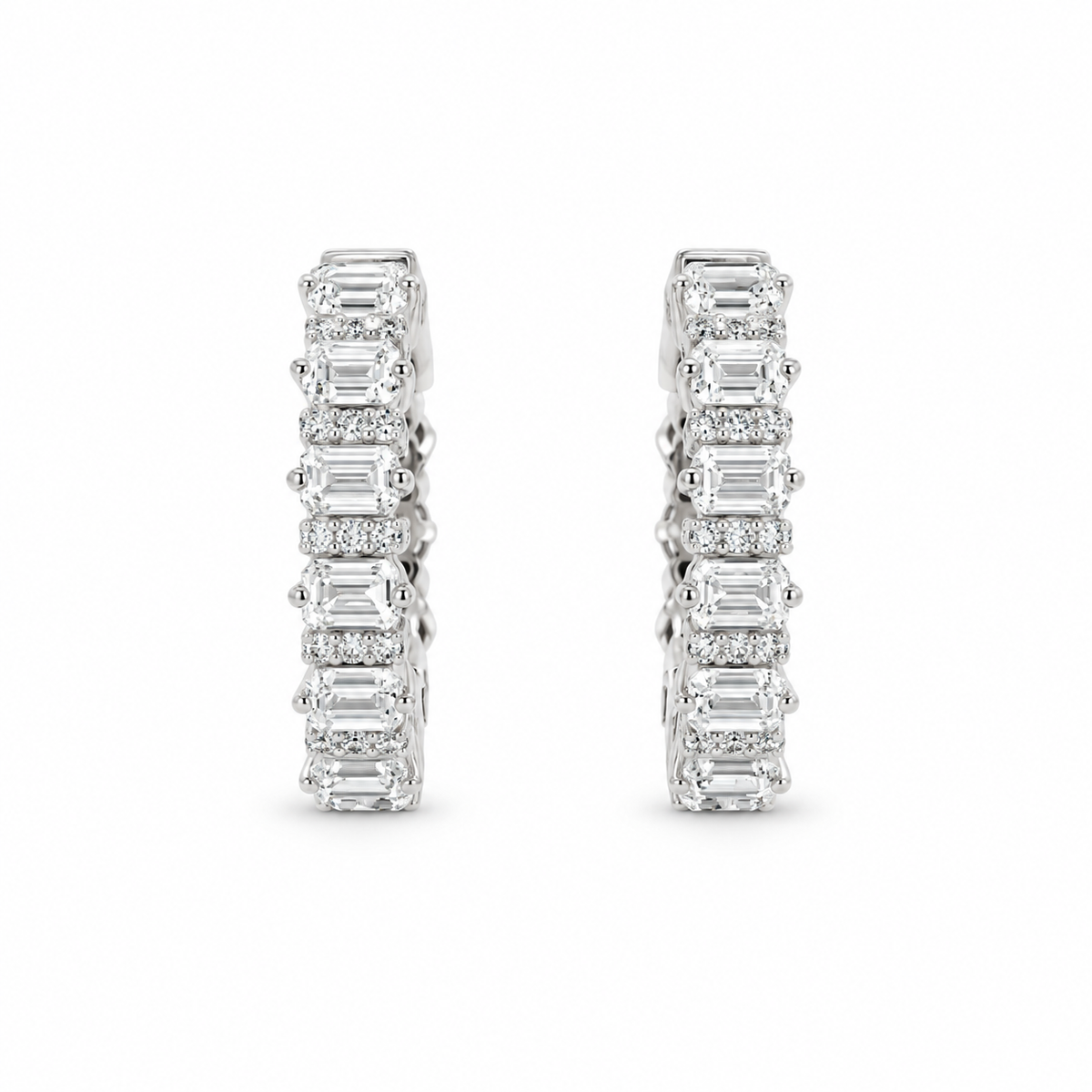 Baguette Diamond Hoop Earrings