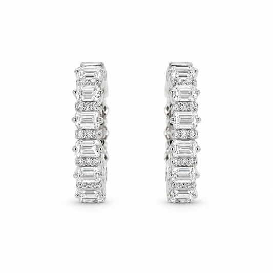 Baguette Diamond Hoop Earrings