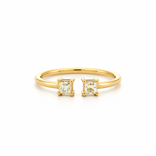 Princess-Cut Toi et Moi Diamond Ring